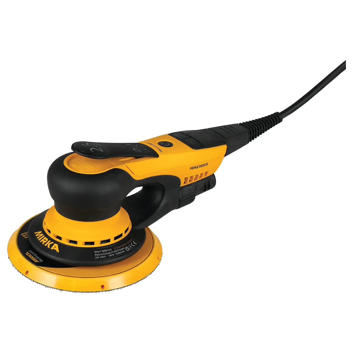 Mirka DEROS 625XCV 6" 2.5mm orbit, vacuum-ready finishing sander