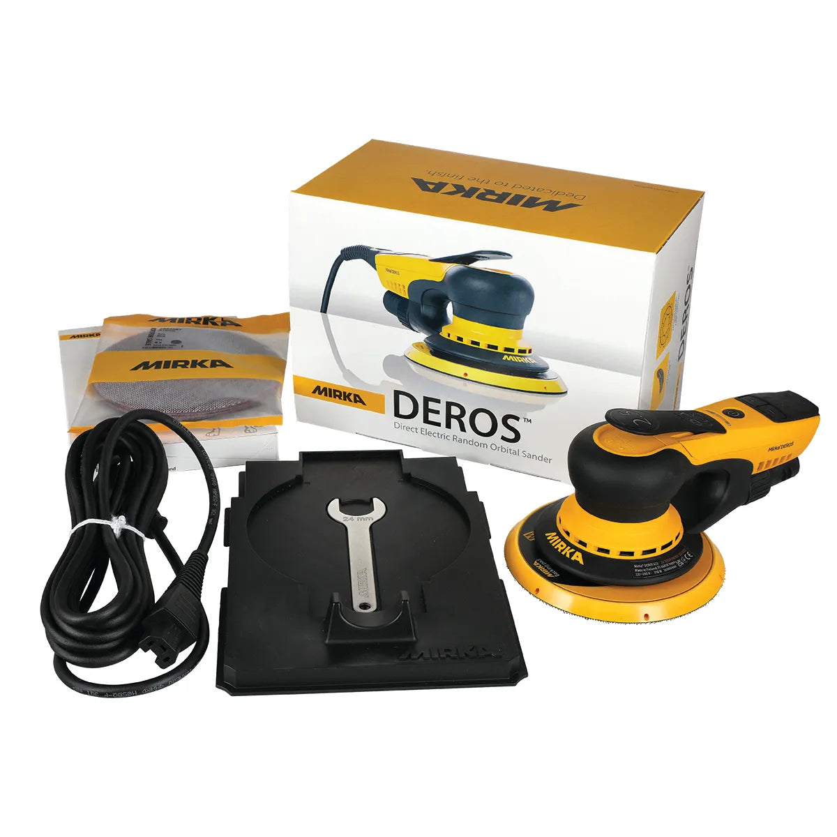 Mirka DEROS 625XCV 6" 2.5mm orbit, vacuum-ready finishing sander